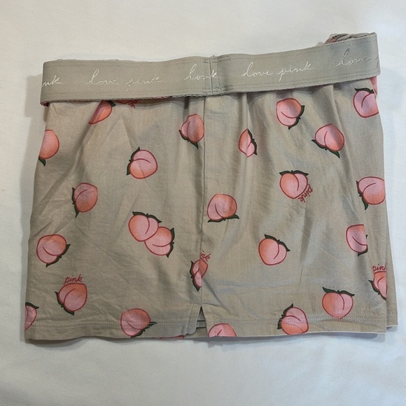 PINK | Flannel Boxy Fold-over Peach Print Pajama Shorts - Picture 7 of 9